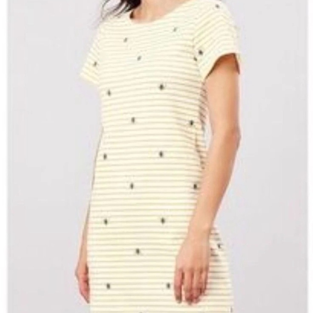 Joules Women's Riviera Bee Beestripe Yellow Cotton Picnic Dress